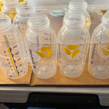 (1) ALL CONDITIONS / INCLUDES PERFECT / MOST NEW AND SOME USED ***PLUS YELLOW LID*** 8oz 250ml MEDELA BREASTMILK COLLECTION AND STORAGE COLORED BOTTLES 8 oz INDIVIDUALLY WRAPPED 250 ml