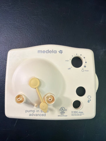 BEST CONDITION #1 WITH YELLOW PLUG Medela Pump In Style Advanced Faceplate 9v Breast Pump Motor FACE PLATE ONLY Motor Worthy Bottom Writing