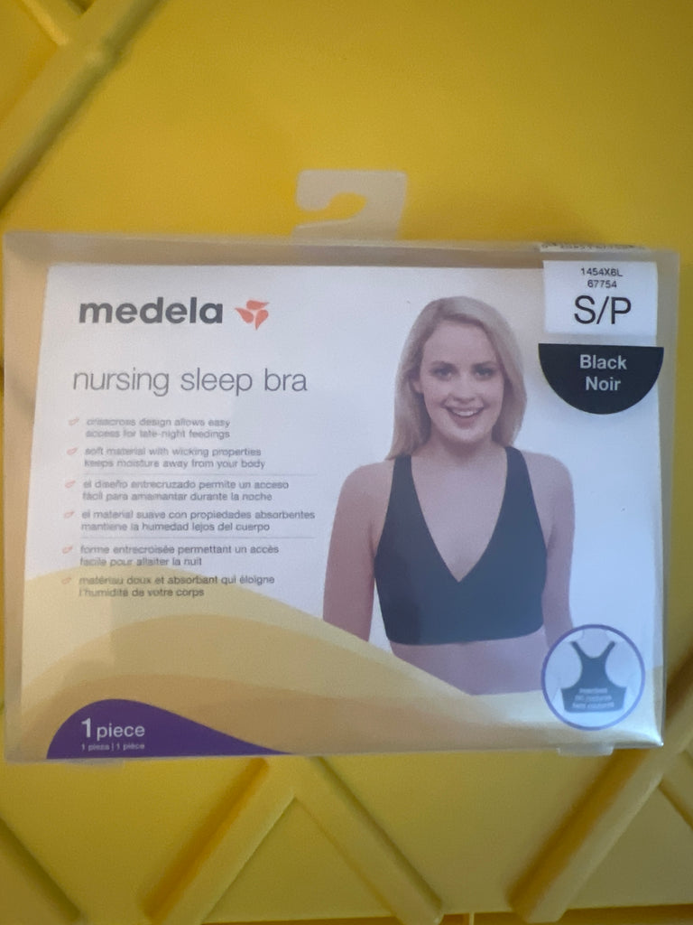 (1) NEW RETAIL BOX Medela Nursing Sleeping Bra BLACK (Different Sizes)