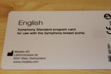 Medela Symphony STANDARD Program Card - English. Part #67208