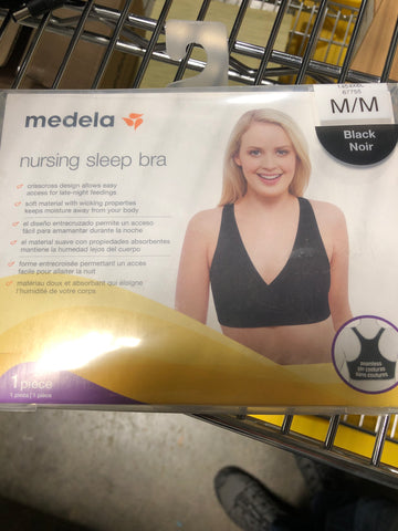 (1) NEW RETAIL BOX Medela Nursing Sleeping Bra BLACK (Different Sizes)