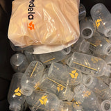 (1) ALL CONDITIONS / INCLUDES PERFECT / MOST NEW AND SOME USED ***PLUS YELLOW LID*** 8oz 250ml MEDELA BREASTMILK COLLECTION AND STORAGE COLORED BOTTLES 8 oz INDIVIDUALLY WRAPPED 250 ml